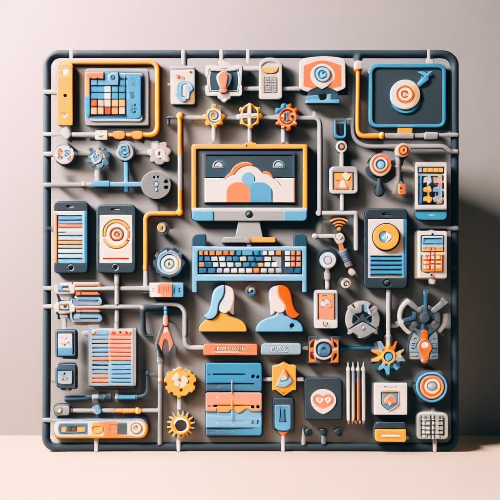 The definitive guide to the top 10 CMS for university websites 3D render showcasing various web technologies in a sprue